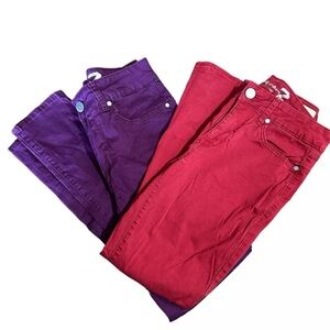 Seven Of All Mankind Jeans Bundle Sz 6 Red And plum High Rise Skinny Booty Shape